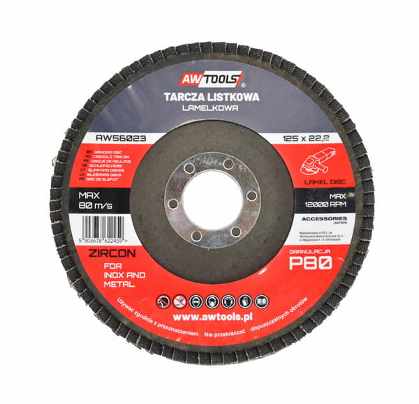 AWTOOLS FLAT CUTTER 125 P 80 INOX ZIRCONIA METAL