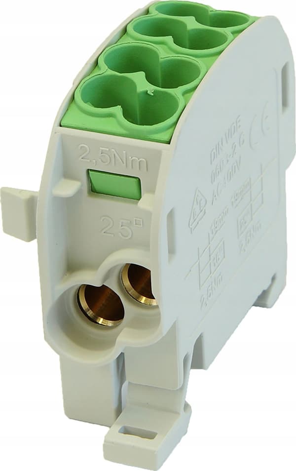 Fordelerblok Al/Cu SCB 25 (80110) SIMBLOCK grøn 81501005