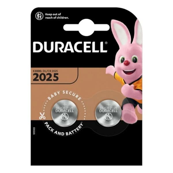 Litium CR2025 DURACELL 3 V (2 uds)