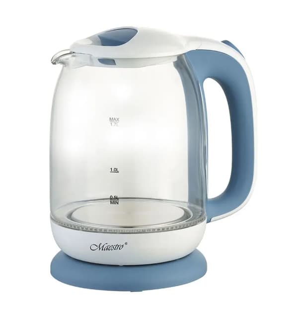 Elektrisk glaskedel Maestro MR-056-BLÅ 1,7l, 2200W hvid-blå