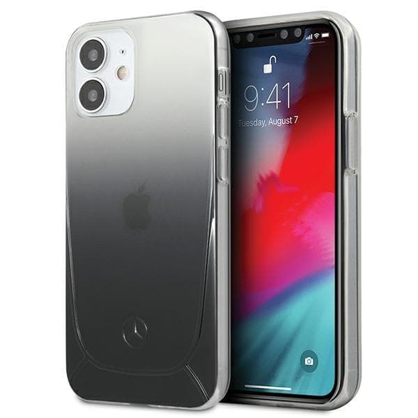 Mercedes Transparent Line Cover til iPhone 12 mini - Sort