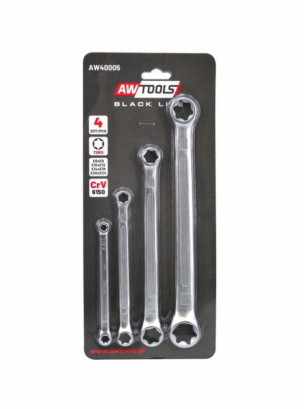 AWTOOLS TORX RINGNYCKELSATS E6-E24 - 4 DELAR