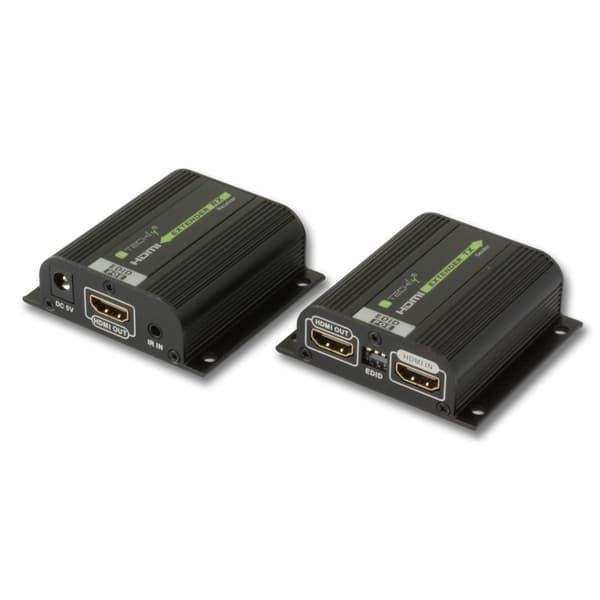 Techly 100709 HDMI Extender efter Cat6/Cat6a/ Cat7 RJ45, op til 40m, EDID, IR, POE/POC
