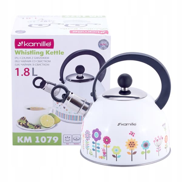 Kamille teräskattila pillillä 1,8L KM-1079