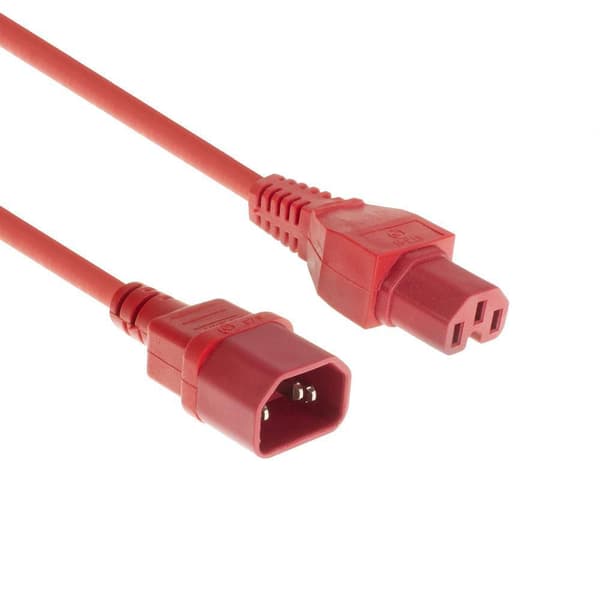 MicroConnect Röd strömkabel C14 till C15, 1,8M