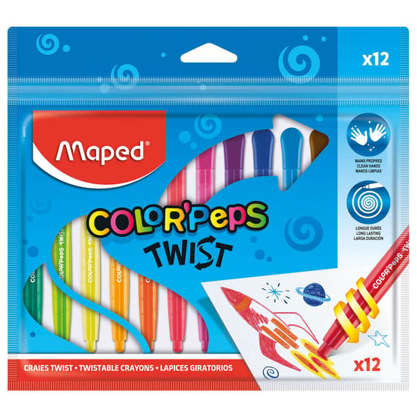 Drawn Twist -värikynät 12 väriä MAPED