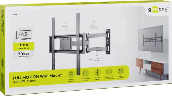 TV-holder FULLMOTION M 32-55 sort 49744