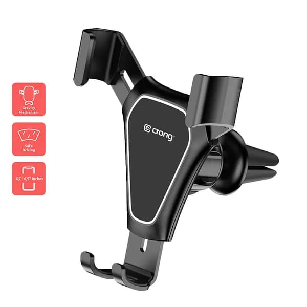 PURO Telefonholder Bilholder Crong Gravity Til Telefon 4.7\" - 6.5\" (Sort)