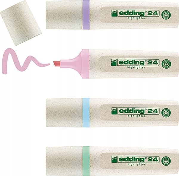 Edding Överstrykningspennor E-24 ECOLINE EDDING, 2-5 mm, 4 st, mix av pastellfärger