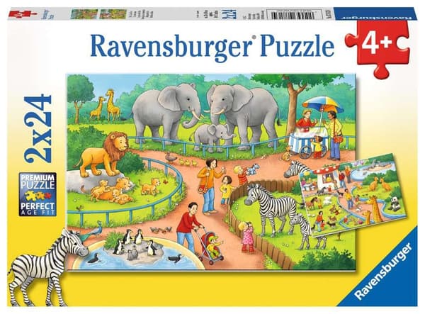 Ravensburger Puslespil 2x24 Dag i Zoo