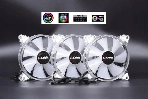 1stCool 1stCool KIT AURA EVO CRYSTAL ARGB 3x Crystal White ventilator + ARGB Nano disc