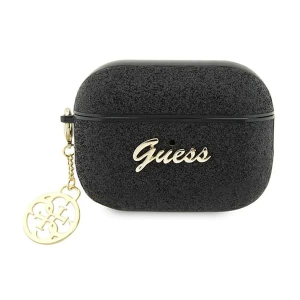 Guess GUAP2GLGSHK AirPods Pro 2 Cover sort/sort Glitter Flake 4G Charm