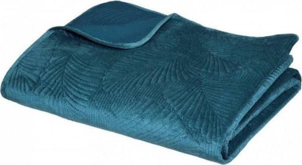 Hemdekoration Överkast Löv Blå 240x260 cm velour