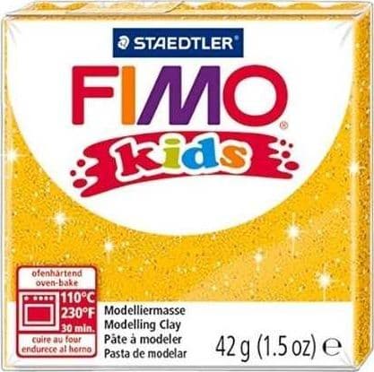 Fimo Hærdende Plastmasse Børn glitter guld 42g