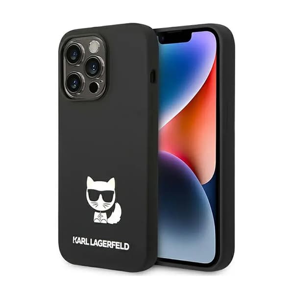 Karl Lagerfeld KLHCP14LSLCTBK iPhone 14 Pro 6.1\" Hardcase musta / musta Choupette-silikonirunko