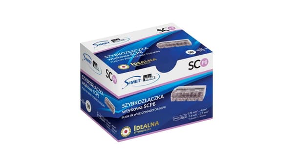 IDEAL Snabbkoppling SCP8 insticksbar för ledningar och mångledare 8-spår 4mm 24A 450V 88000007 /50 st. /