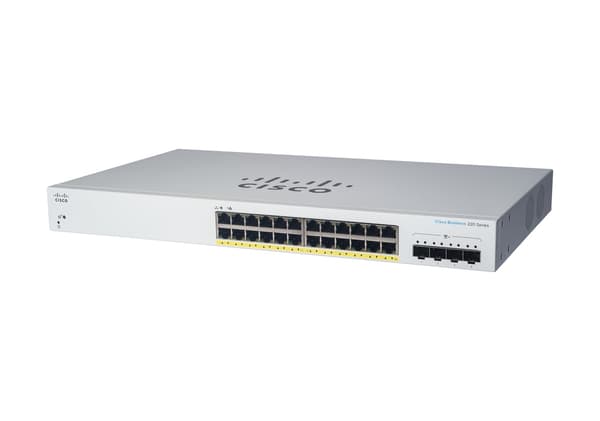 Switch Cisco CBS220-24FP-4G (24xGBE, 4xSFP, 24xPoE+, 382W) - EKSTERIØR