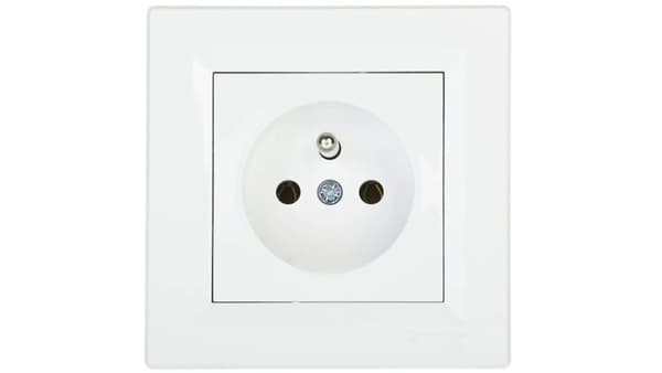 Schneider Electric Stikkontakt enkelt med/u hvid (EPH2800121)