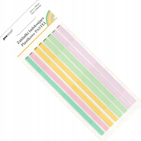 Pastellindexflikar 5x135mm 8x20st