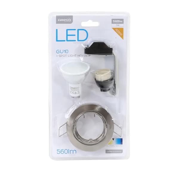 Omega LED-kohdevalaisimen pidike, pyöreä, nikkeli