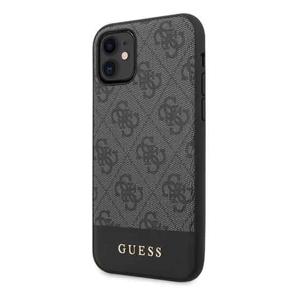Guess GUHCN61G4GLGR iPhone 11 6.1\" /Xr grå/grå hardt etui 4G Stripe Collection