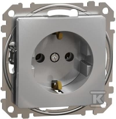 Schneider Electric Sedna Design and Elements, Schuko-stikkontakt, sølvaluminium, SDD113025