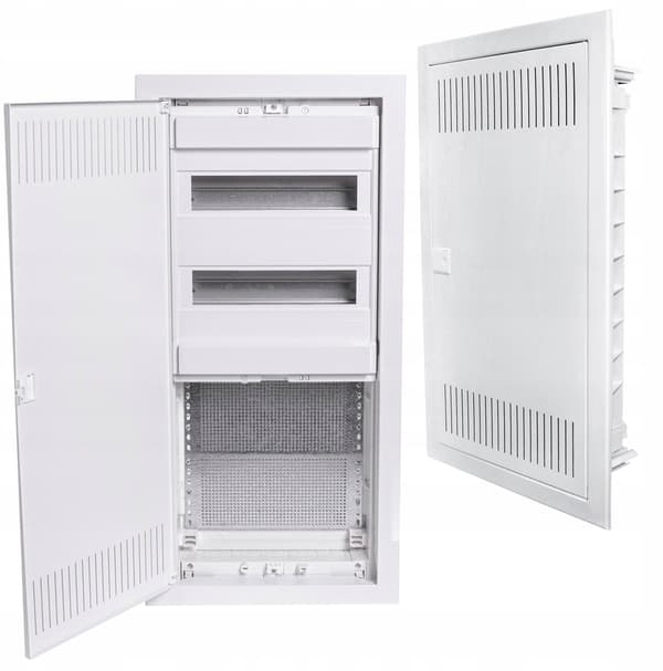 Infälld installations- och multimediakapsling i plast, 2 rader, 24 moduler + 3-rund monteringsplatta PMF-C 60-2