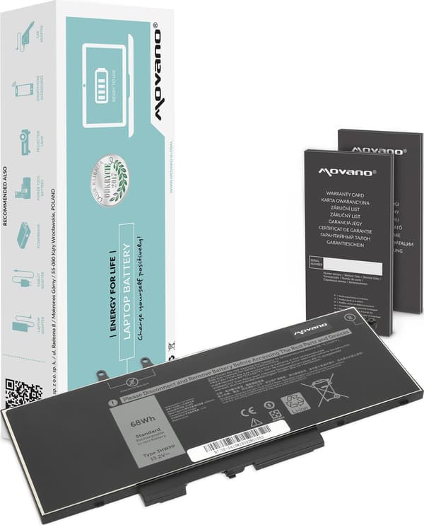 Movano batteri til Dell Latitude 14 (5410), 15 (5510)