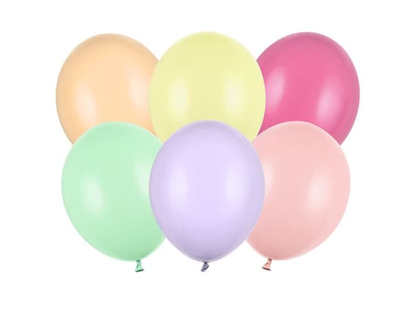 Stærke balloner 27cm, pastelmix (1 stk./10 stk.)