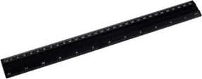 Aluminium lineal sort 30 cm D.RECT