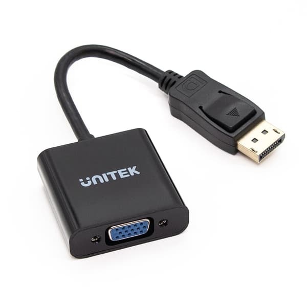 AV-sovitin Unitek DisplayPort - D-Sub (VGA) musta (Y5118E)