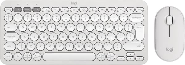 LOGITECH Pebble 2 Combo - TONAL WHITE - (US) INTL - 2.4GHZ/BT - N/A - INTNL-973 - UNIVERSAL