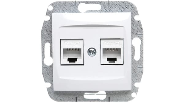 Elektro-Plast Computerstik Carla 2xRJ45 kat 5e hvid (1749-10)