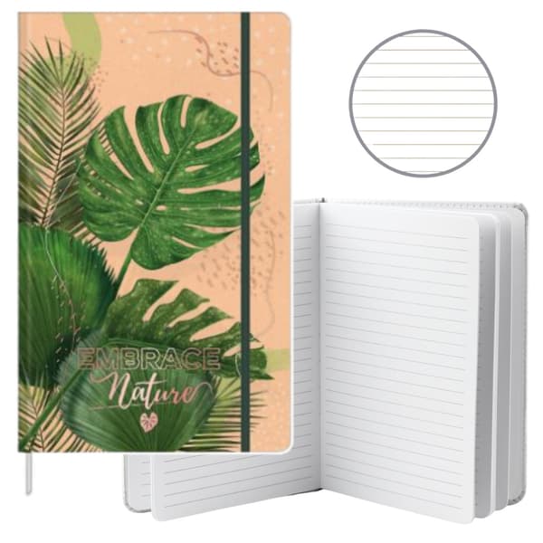 Notesbog Planner Foret Monstera Blade Viskelæder A5 80 Ark