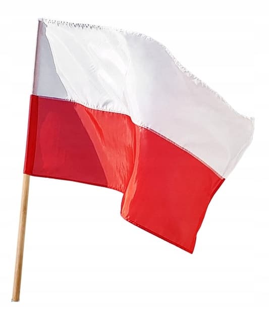 POLSKT FLAG 70*112 CM, SÆT MED STANG