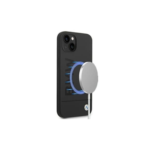 Originalt BMW Hardcase BMHMP14MSLBLBK til iPhone 14 Plus (Metal Logo + MAG / sort)