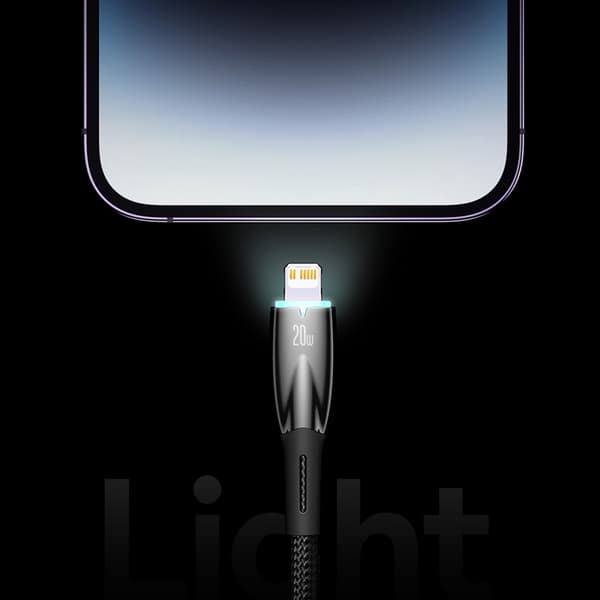 BASEUS USB A til Lightning-kabel 2,4A Glimmer CADH000301 2 m sort