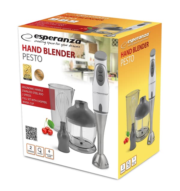 ESPERANZA HANDMIXER PESTO 450W ROSTFRI STÅLSTAV & KOMPLETT SET