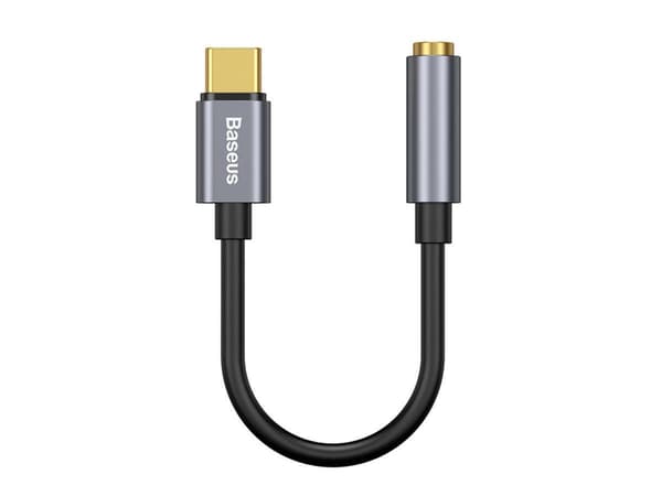BASEUS-sovitin AUX Type C (uros) 3,5 mm:n Jack-liitäntään (naaras) CATL54-0G harmaa