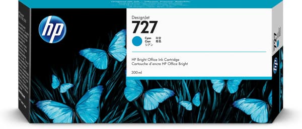 Alkunperäinen mustepatruuna HP 727 Syaani