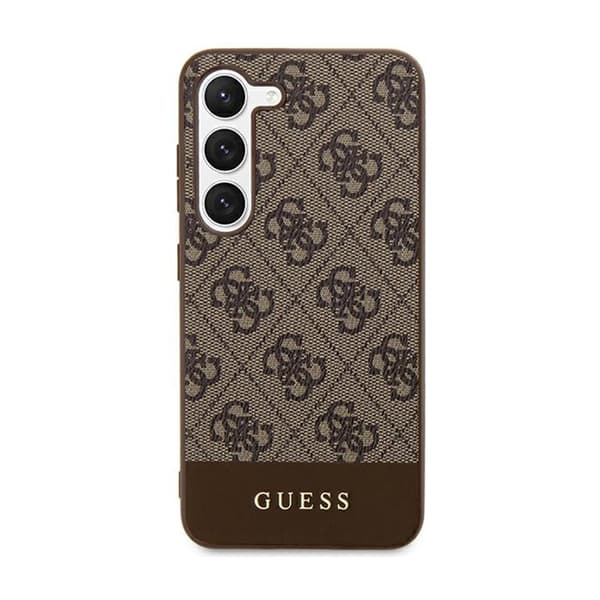 Originalt GUESS Hardcase GUHCS24MG4GLBR til SAMSUNG S24 Plus (4G Bundstribe / brun)