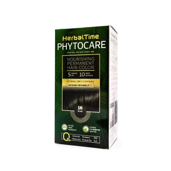 HERBAL TIME Phytocare Naturlig hårfärg 1N SVART