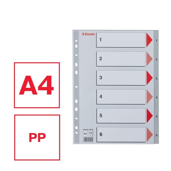 Esselte 1-6 GRÅ PP - 100104