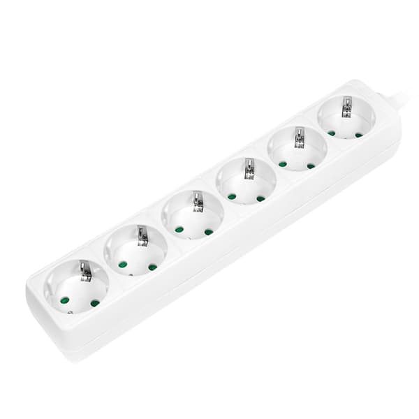 LogiLink 6 stikdåser 1,5m hvid
