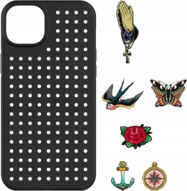 Pinit Case Dynamic + Tattoo Pin iPhone 14 Pro Max 6.7\" musta/musta design 2