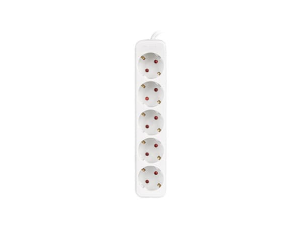 Strømskinne - 5 Schuko-stik Lanberg 1,5 m Hvid