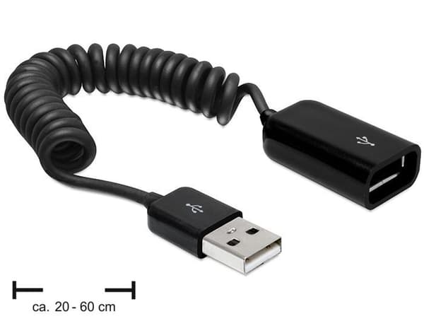 Kabel USB Delock USB-A - USB-A 0,6 m Svart (83163)