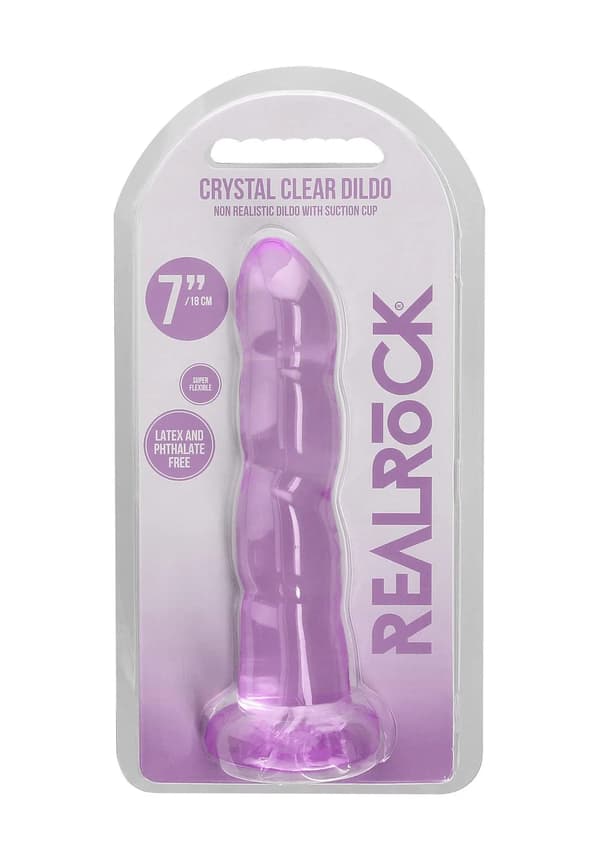 Violette spiral dildoer med stærk sugekop 18 cm