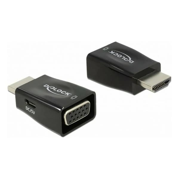 HDMI til VGA-adapter DELOCK 65902 1920 px Sort