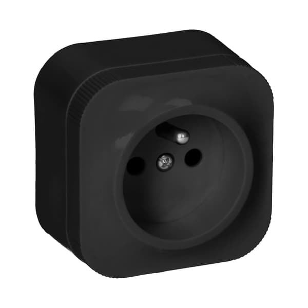 Enkelt uttag ToDo 2P+Z IP20, svart